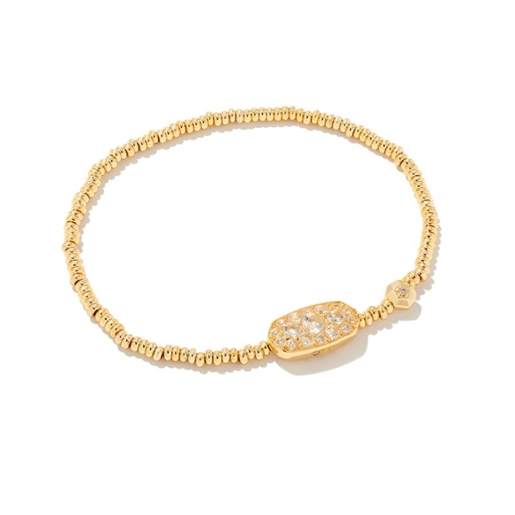 Kendra Scott Jewelry - Kendra Scott Grayson Stretch Bracelet Gold / White Crystal